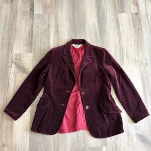 Koret by California Vintage Women's Velvet Blazer in Deep Burgundy